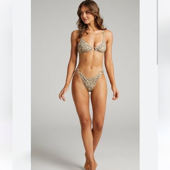 Anthropologie Charlie Holiday Animal Print Bikini Size L MSRP: $140 - Picture 1 of 7